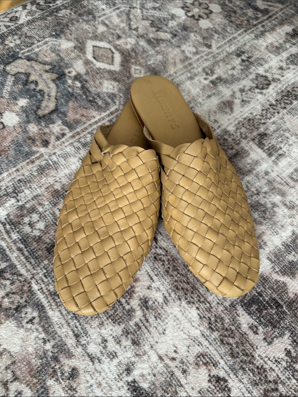 Liberte woven leather slides